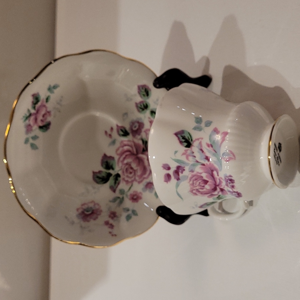 Royal Albert teacup and saucer  rose pattern made in England